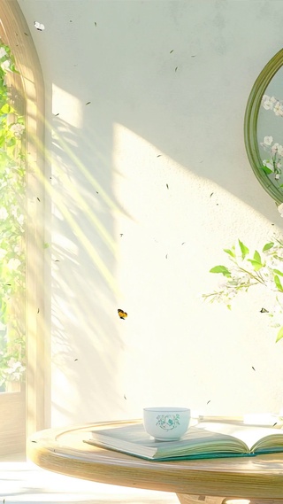 护眼窗外竹林绿景