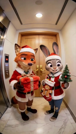 朱迪和尼克送圣诞礼物