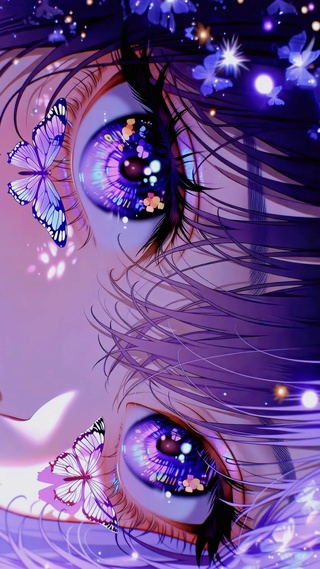 紫蝴蝶梦幻二次元美少女