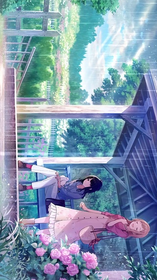避雨的女孩