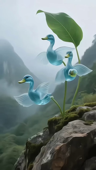 花 小蓝鸭