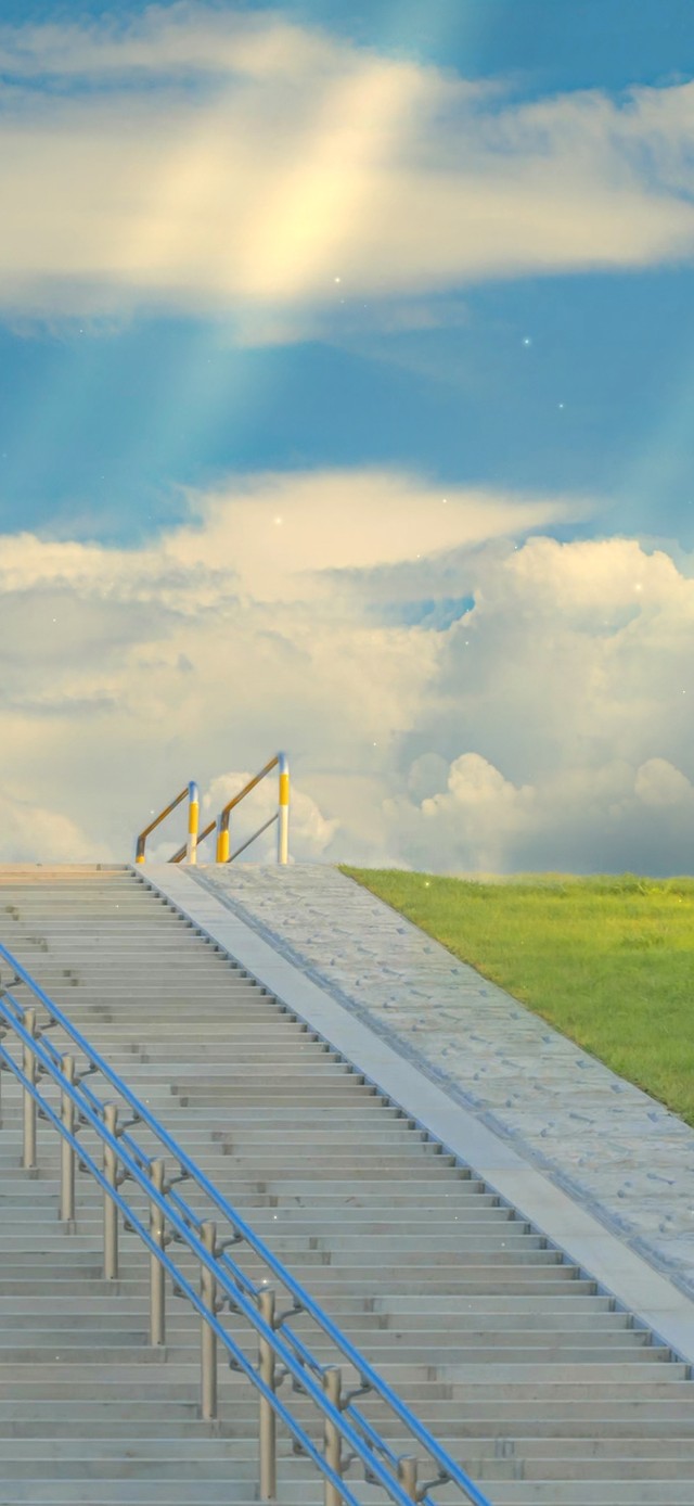 唯美蓝天白云草地