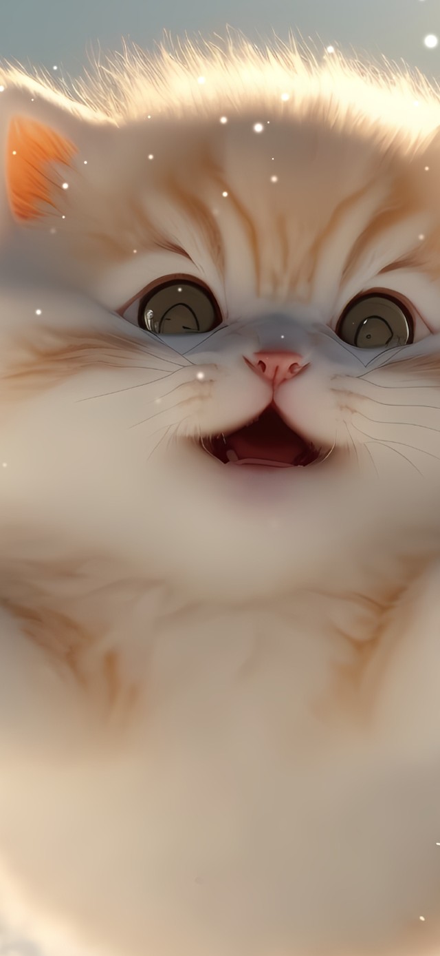 可爱雪中猫咪
