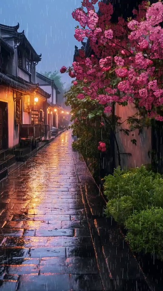 古镇雨景