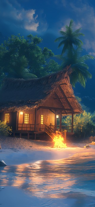 唯美 夏夜海岸