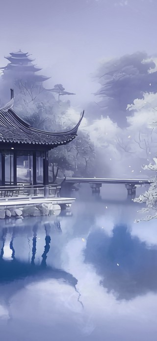 花落湖心