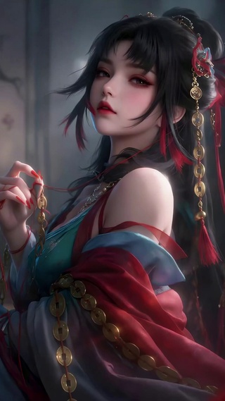 古风红衣氛围感美女