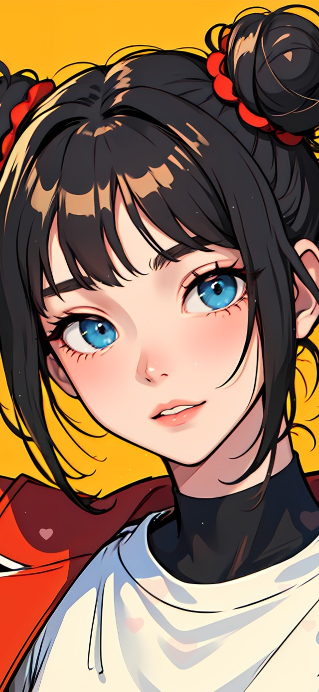 彩绘丸子头少女