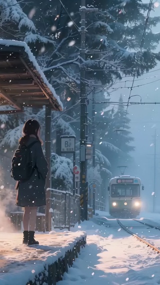 下雪的车站