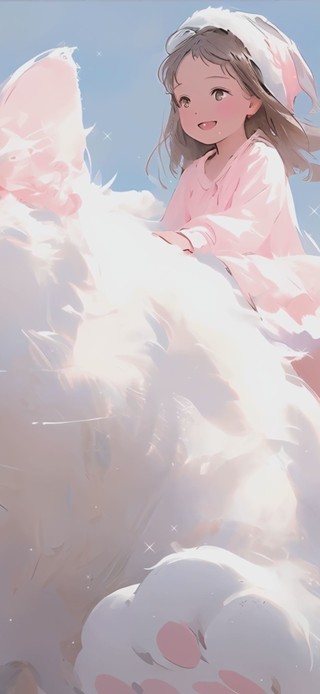 可爱猫咪与女孩