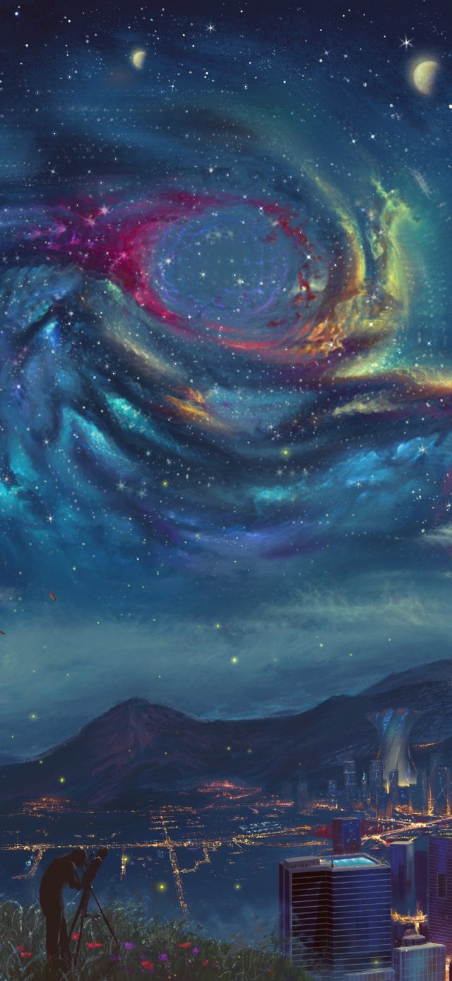 4k 唯美夜空星云流动