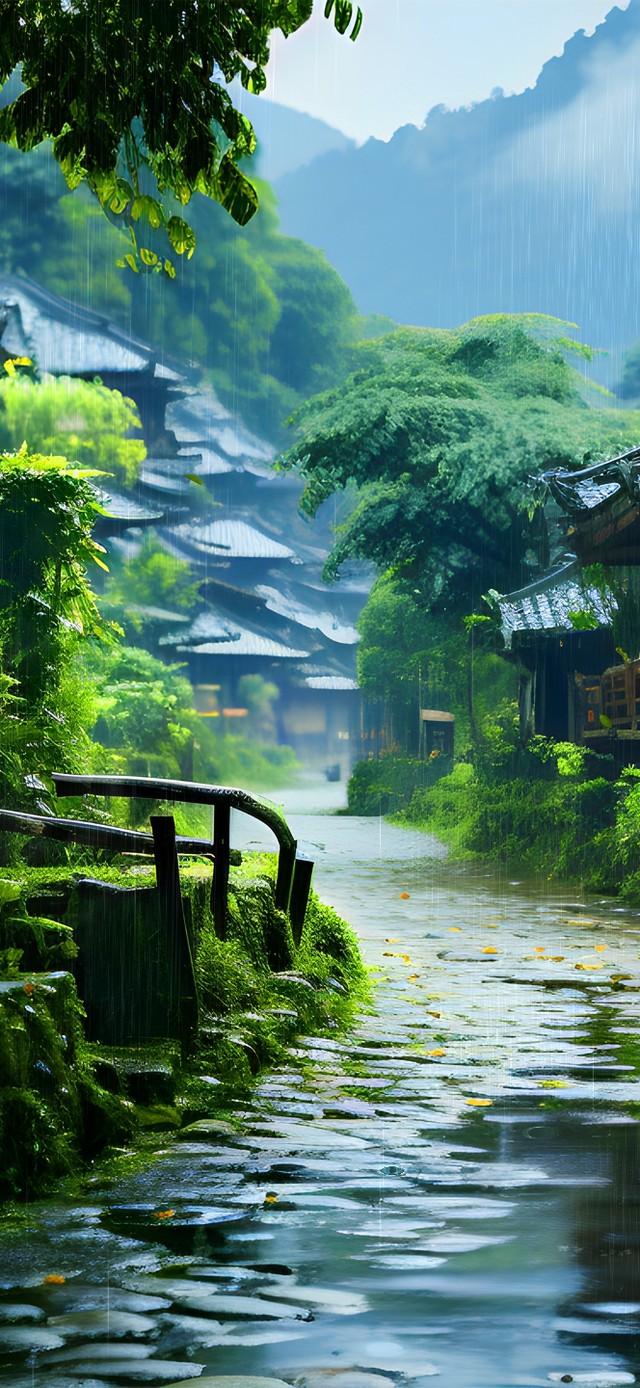 烟雨蒙蒙风景图片图片