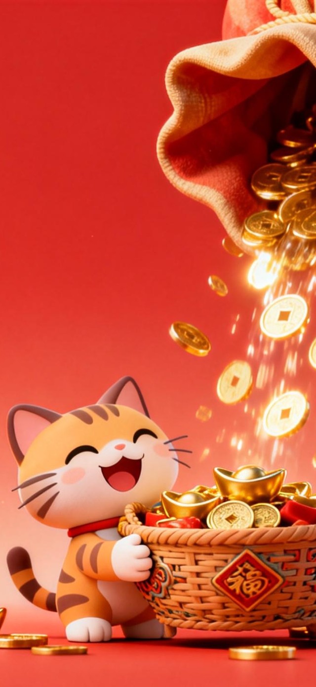接元宝啦～可爱小猫