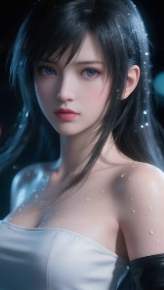 雨淋湿漉漉的蒂法