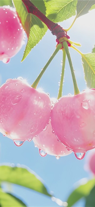 绿意护眼樱桃枝