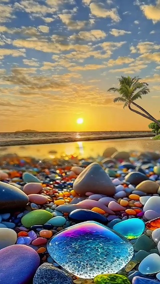 落日海滩