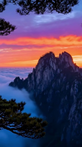 黄山日出云海绝美风景