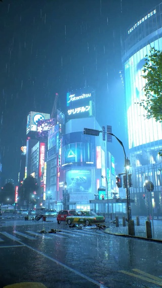 赛博城市雨夜街头