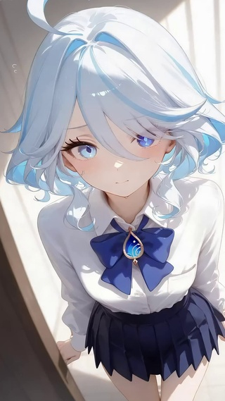 白发JK美少女