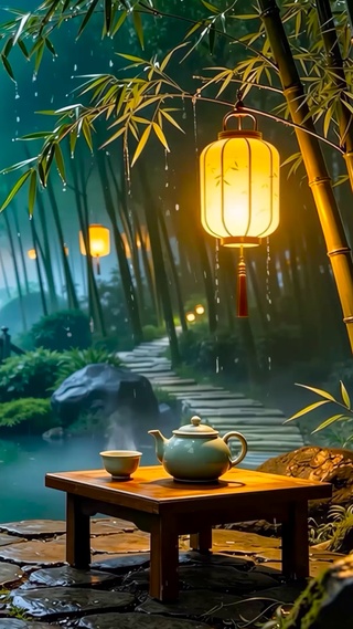 竹林小桥流水