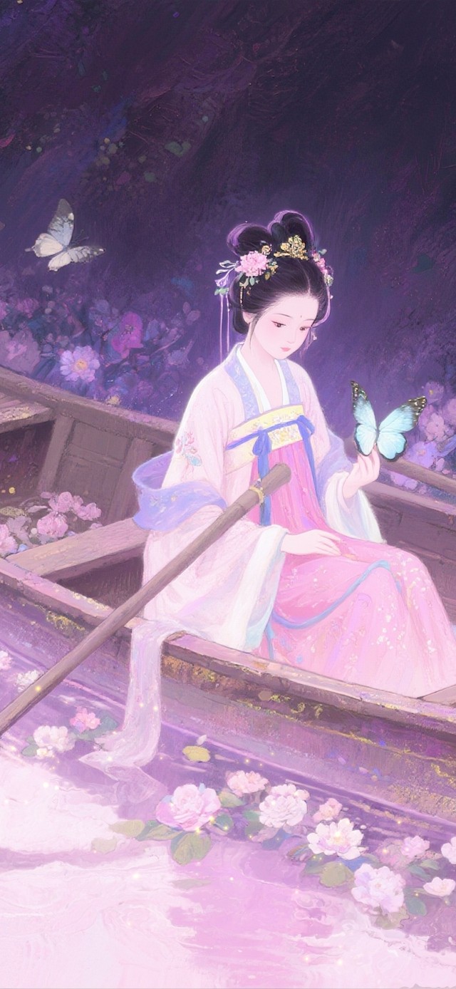 唯美古风蝴蝶与女孩