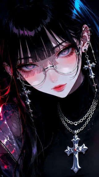 赛博朋克酷飒二次元美少女