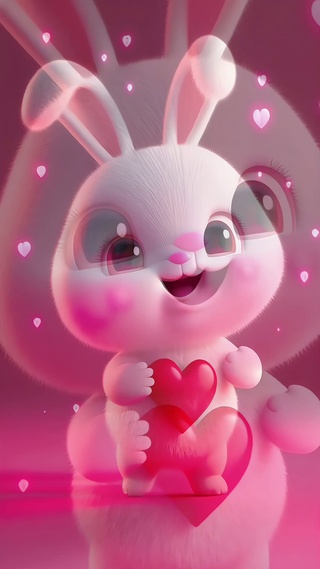 动感粉色兔宝宝