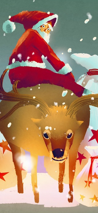 【麋鹿与圣诞老人】