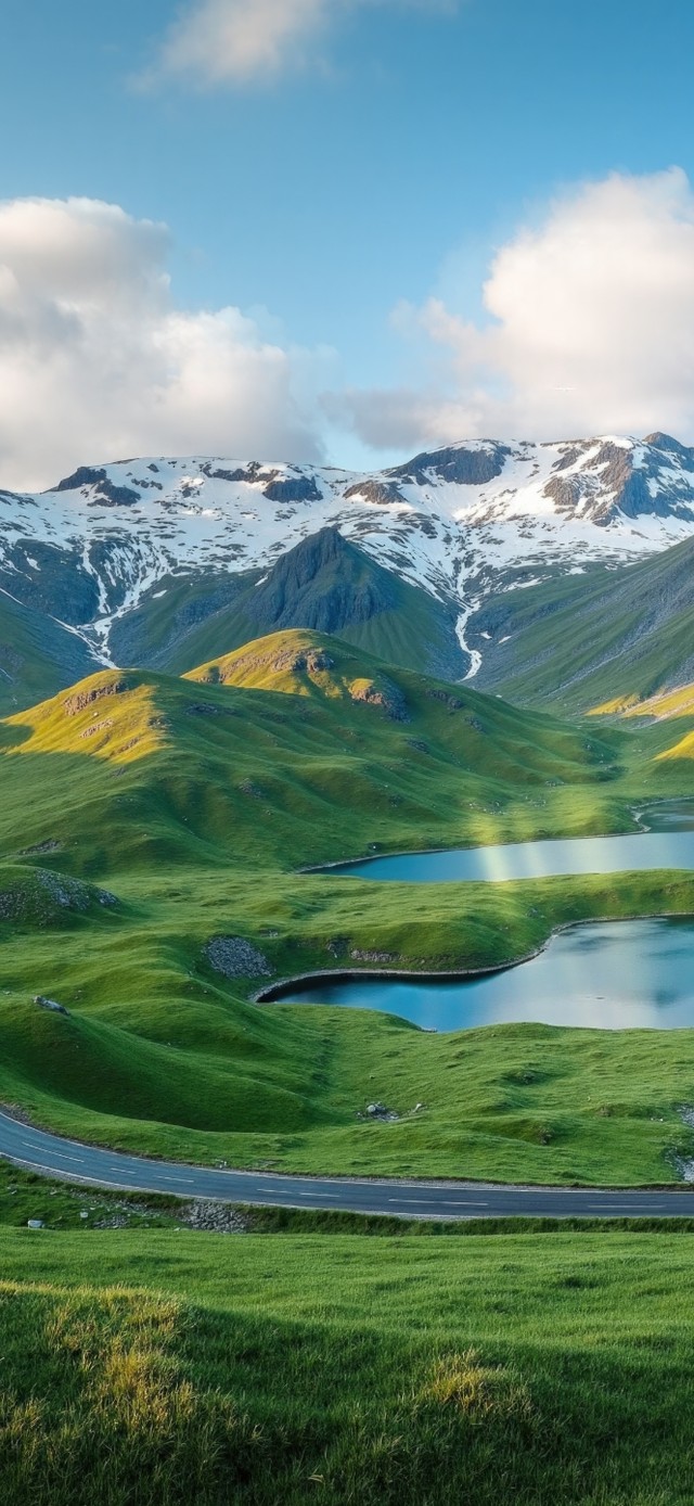雪山之下美景