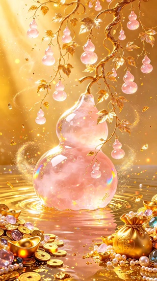 粉水晶葫芦招桃花