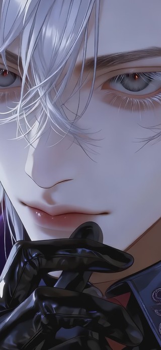 帅气紫衣银发帅哥