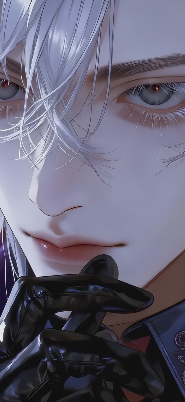 帅气紫衣银发帅哥