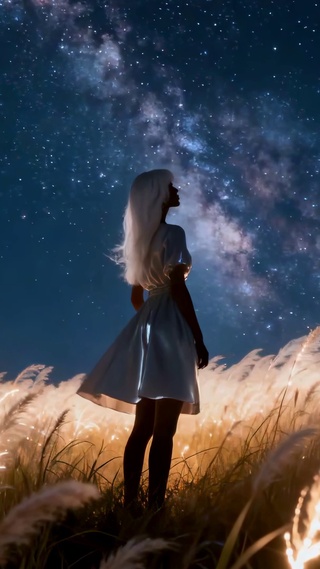 银穗星河少女银河小清新田园私语