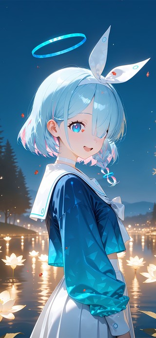 唯美蓝发少女