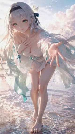 海边樱花少女