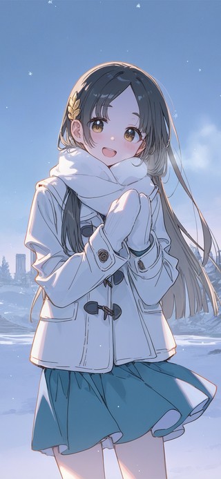 唯美雪景少女