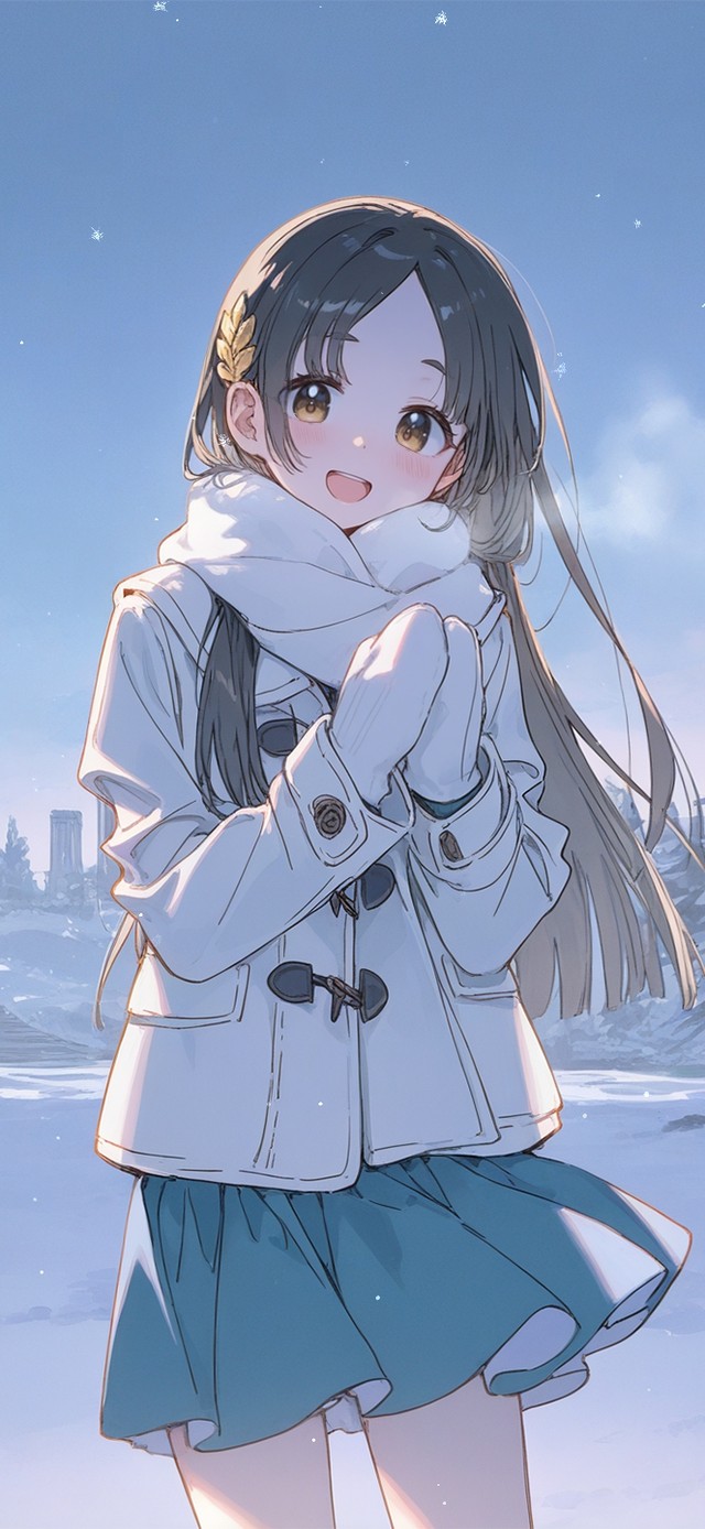 唯美雪景少女