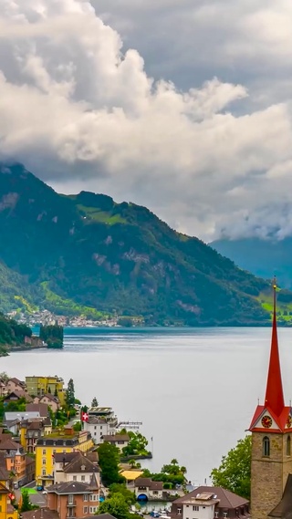 唯美山水小镇延时