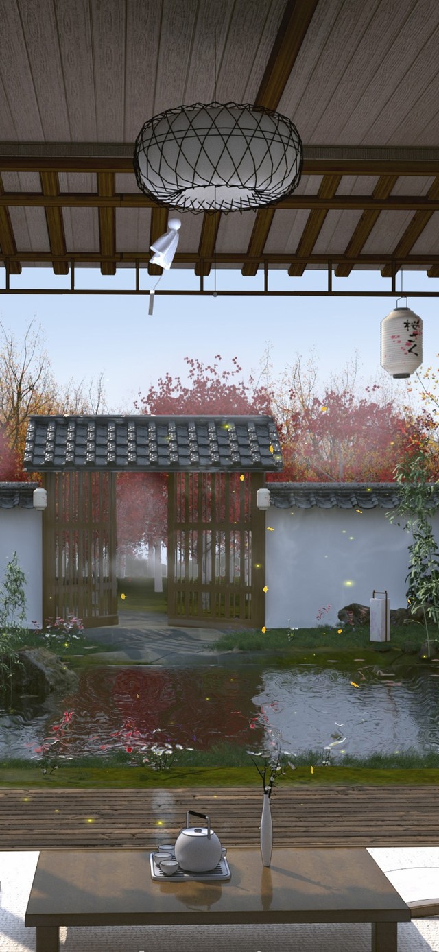 4K 日式庭院 早上