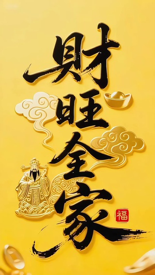 财旺全家   文字动态壁纸
