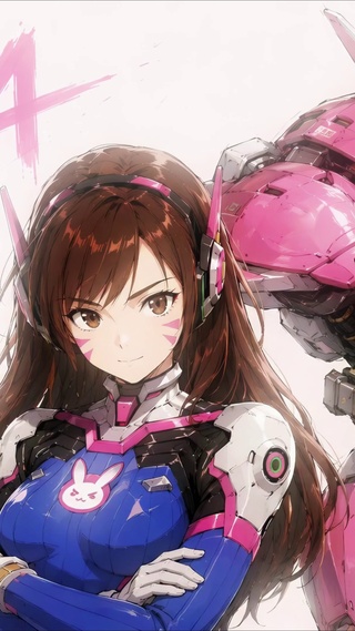 守望先锋DVA 粉色机甲少女