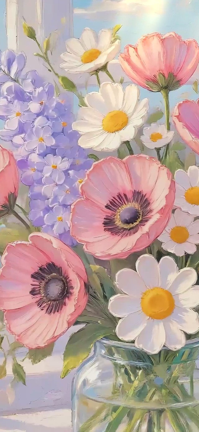 窗边浪漫花束