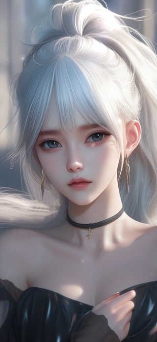 白发马尾少女