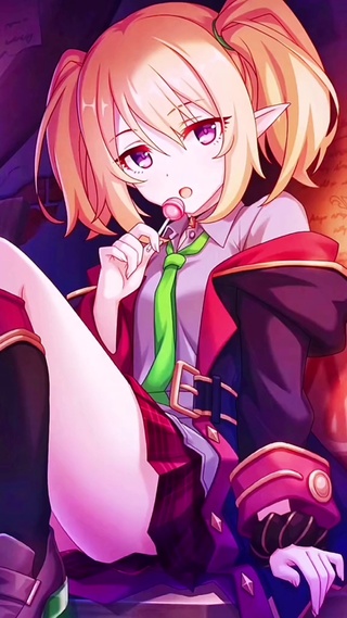 吃棒棒糖少女