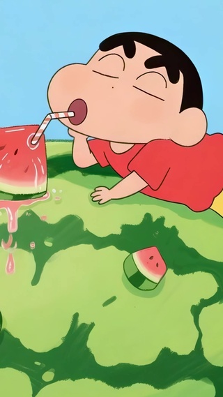 悠闲吃瓜小新