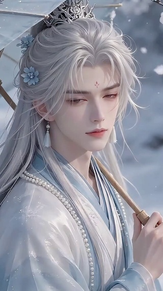 唯美雪地梅花少年