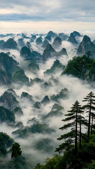 大自然中的山川云海