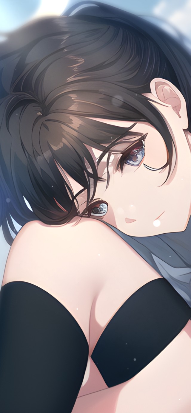 抱膝沉思的少女