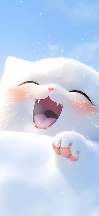 雪地上的猫咪