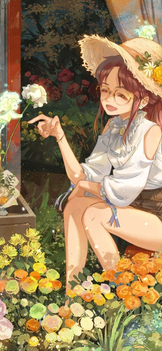 4K唯美治愈花店女孩